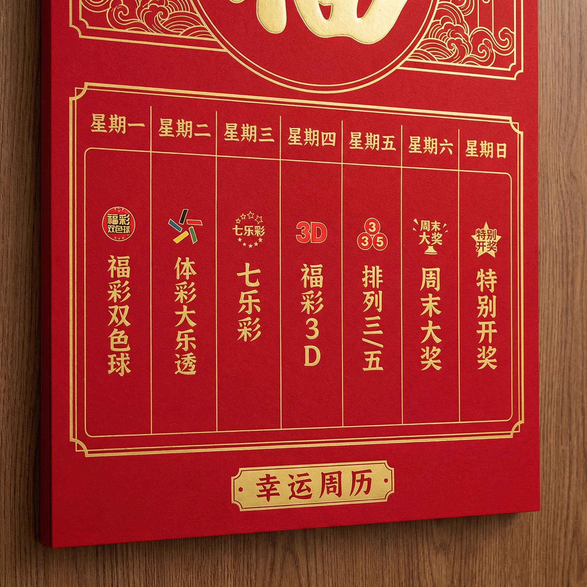 排列3开奖日历示意图